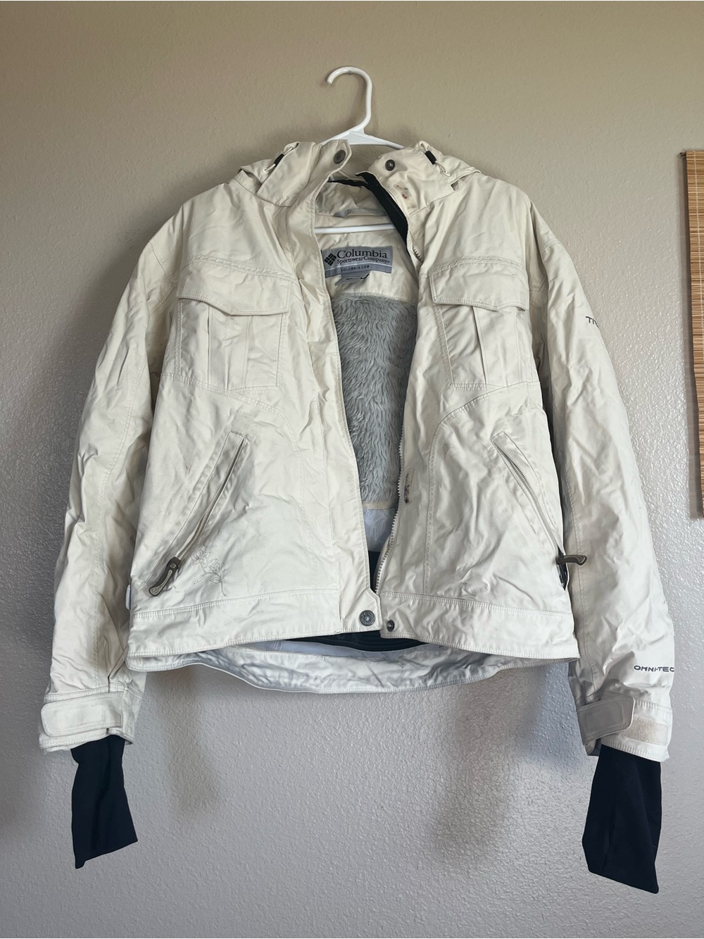 Columbia Women's Off-White Hooded Ski Jacket